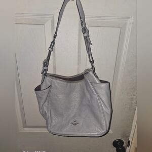 Coach Pebbled Rori Leather Shoulder Bag - Gray